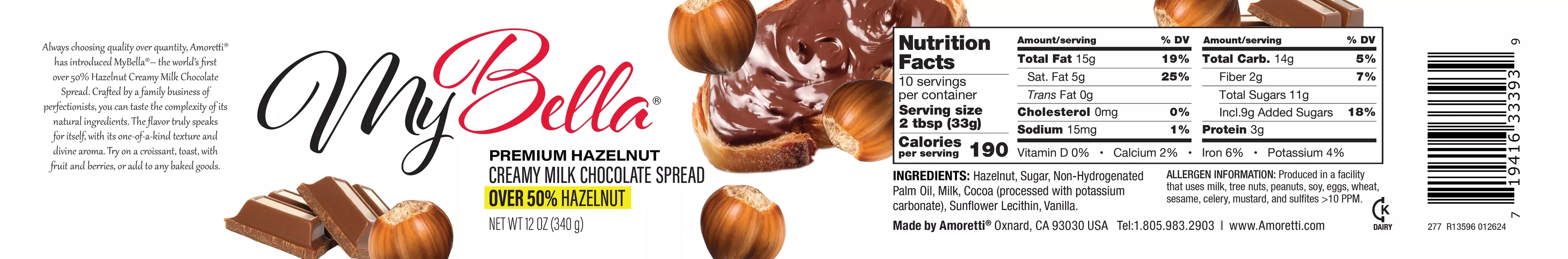 MyBella Hazelnut Milk Chocolate Spread