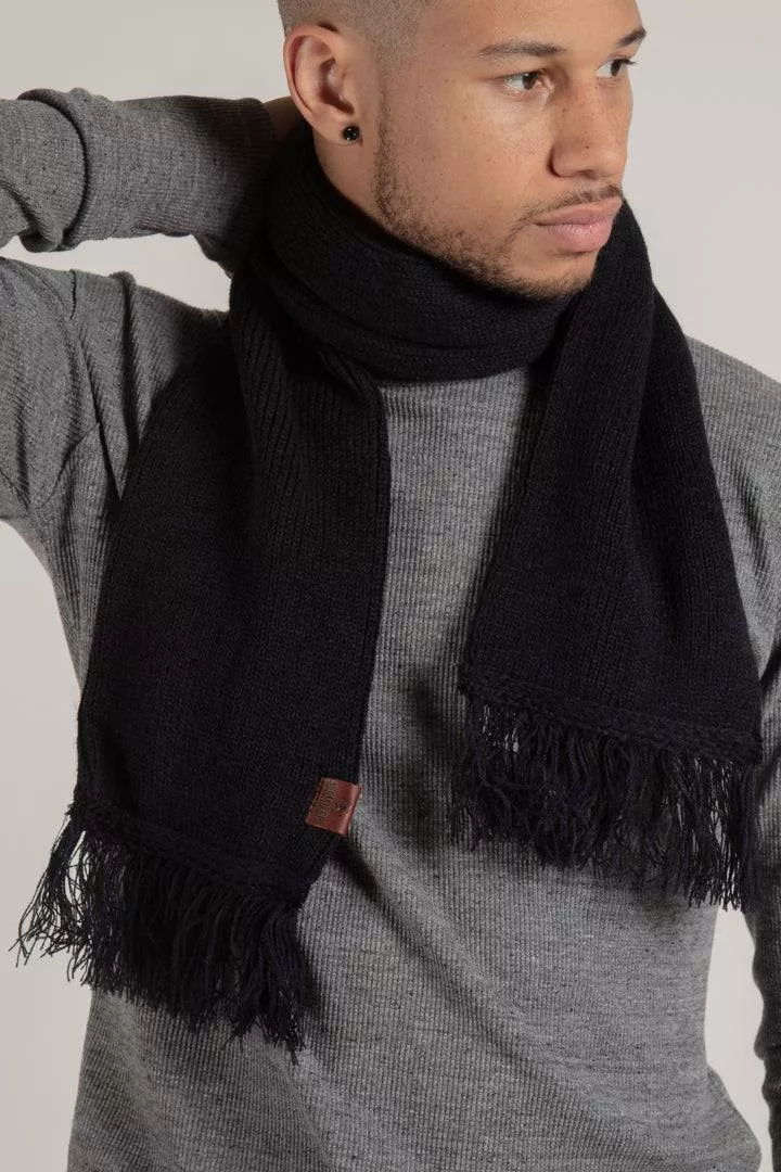 Navy Longford Ribbed Scarf