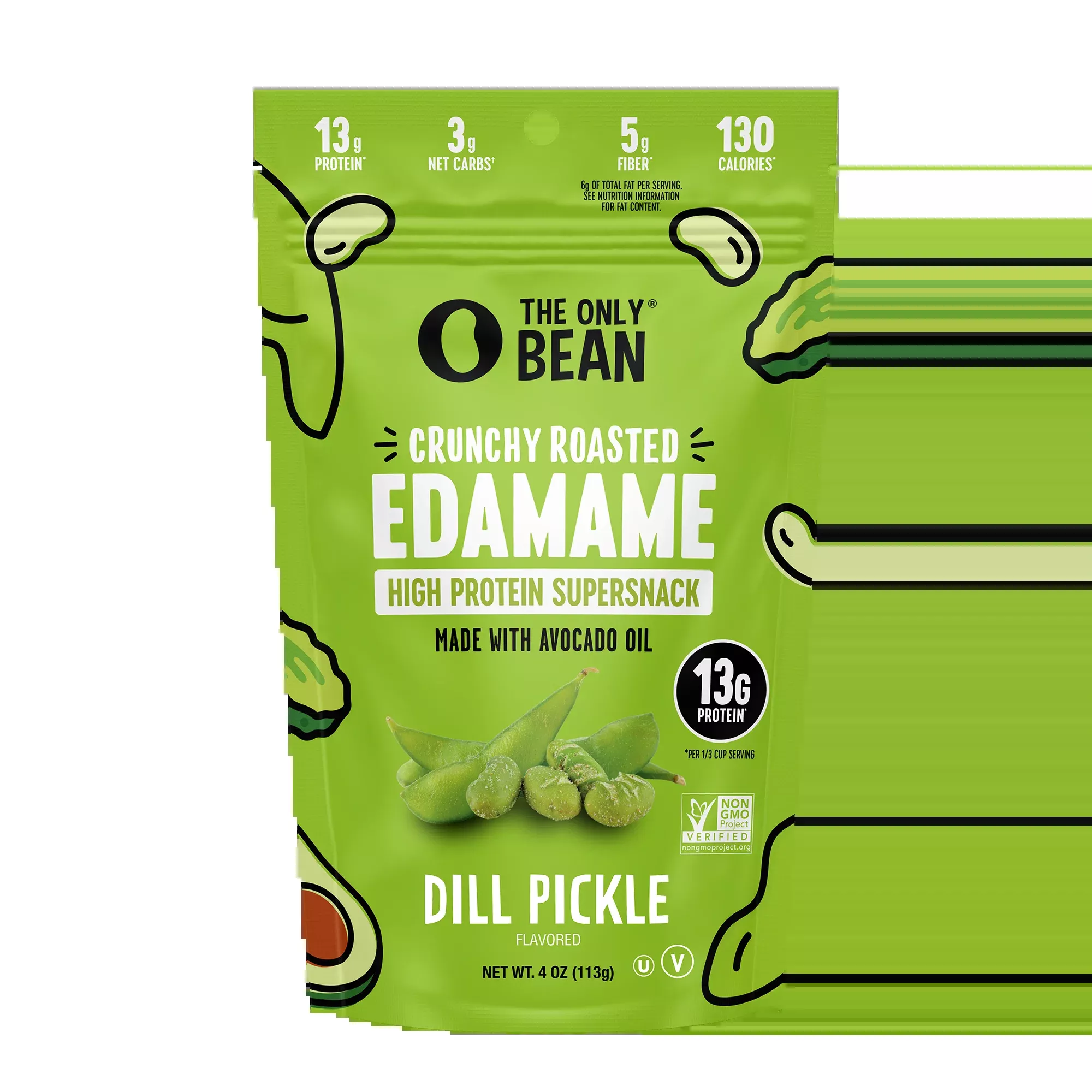 The Only Bean - Crunchy Roasted Edamame Dill Pickle - 4oz