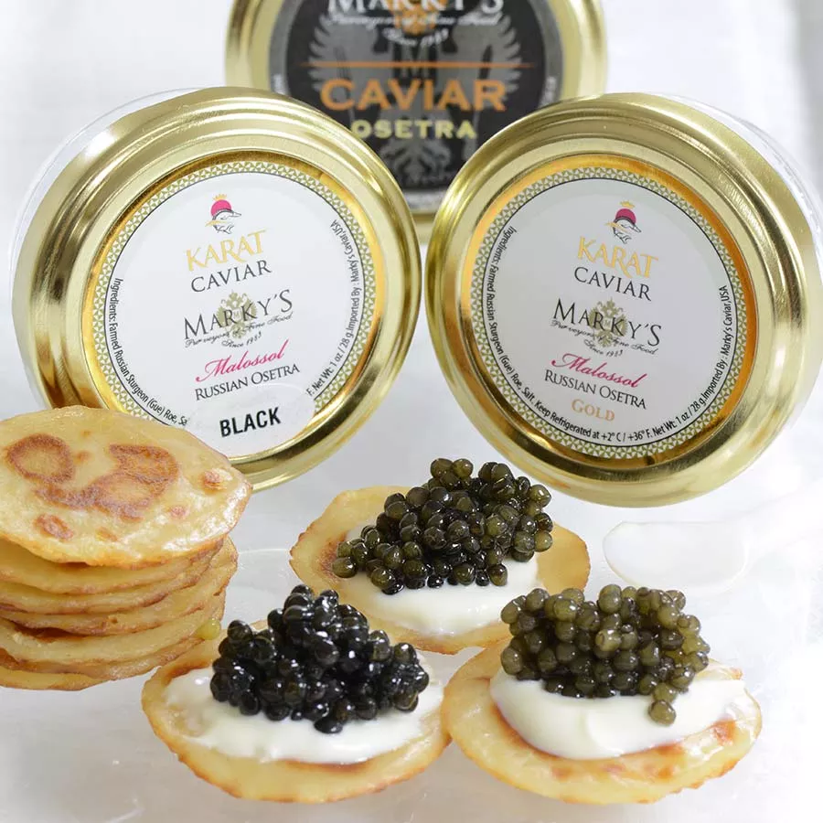 Osetra Classic and Gold Caviar Sampler Gift Set