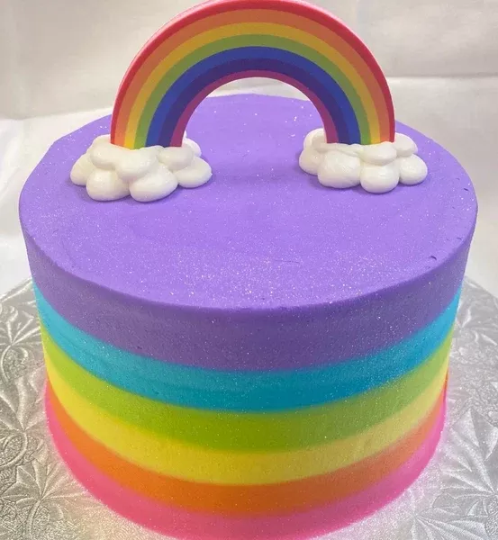 Rainbow Smear Gumpaste Rainbow Cake (3 layer)