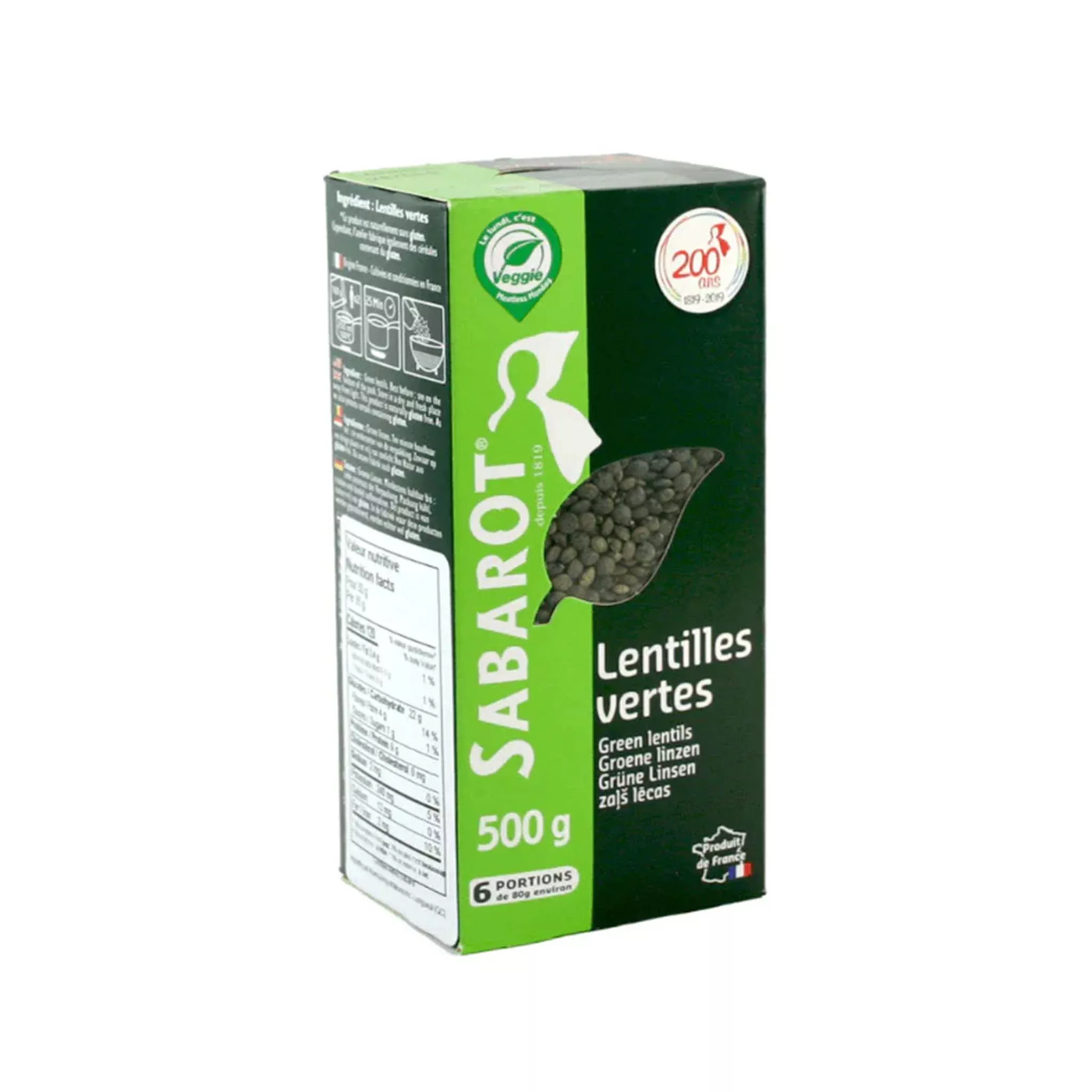 SABAROT GREEN LENTILS 500g