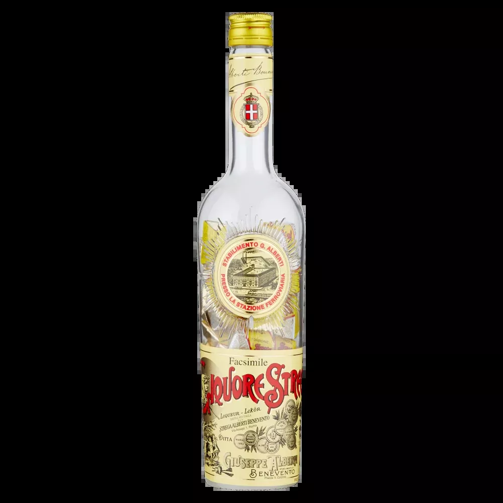 Strega Mini Hard Nougat, Torroncini Bottle,350g