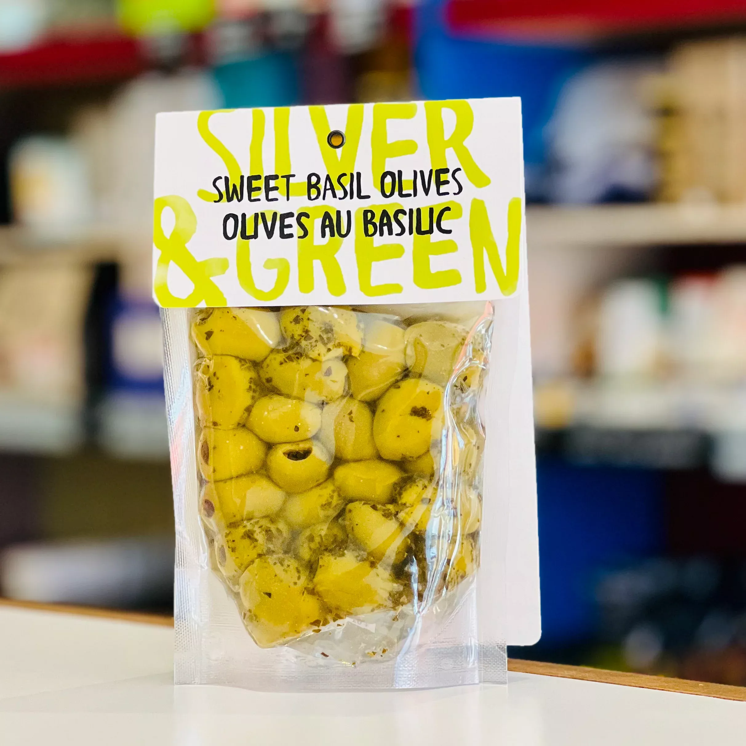 Sweet Basil Green Olives