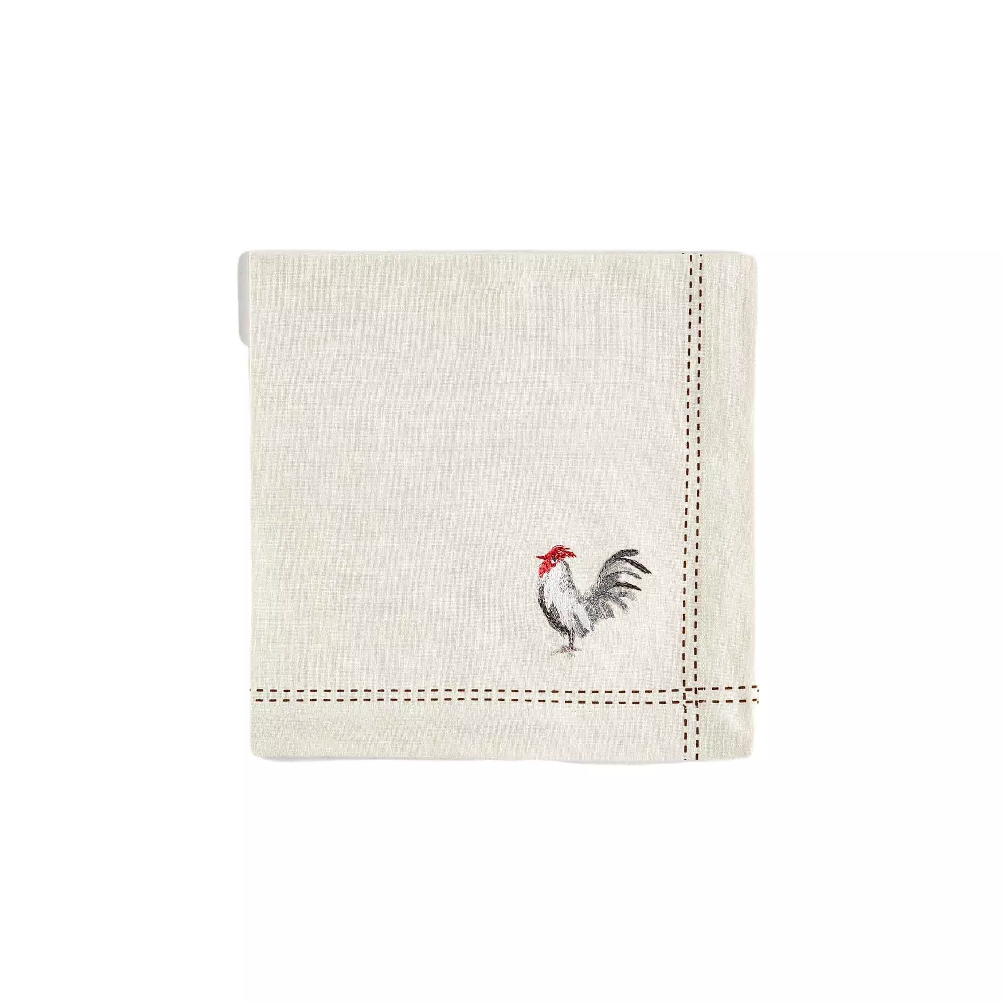 TABLEAU ROOSTER EMBROIDERED NAPKIN