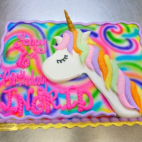 Tie Dye Unicorn Sheet Cake