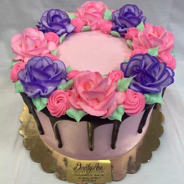 Tipped Rose Wreath with Chocolate Drip