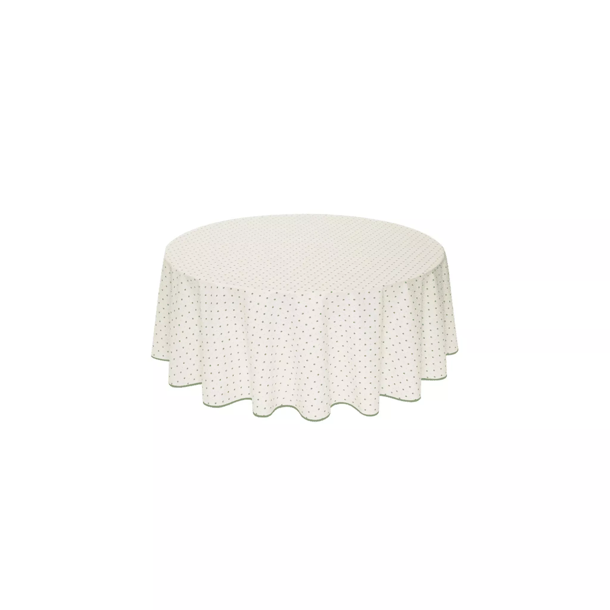 TISSUS TOSELLI CALISSON COTTON TABLECLOTH - GREEN (60")