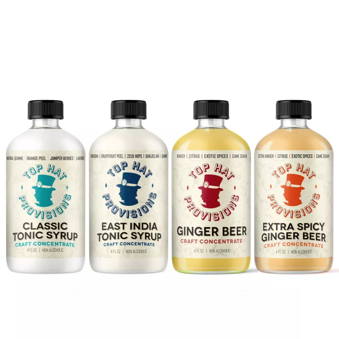 Top Hat Tonic & Ginger Beer Soda Maker Combo Kit - 4 pack of 4oz