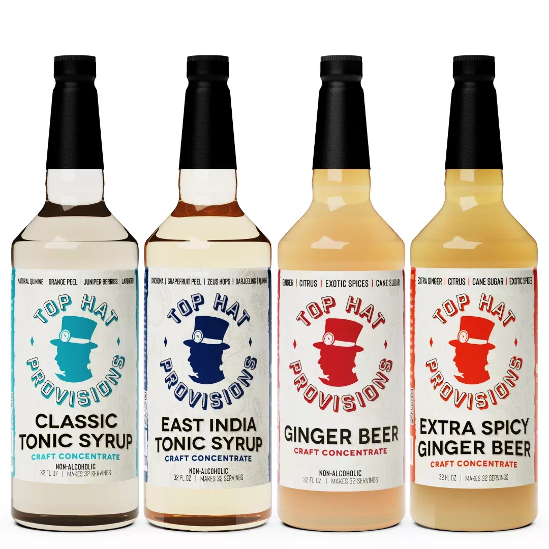Top Hat Tonic & Ginger Beer Soda Maker Combo Kit - 4pack of 32oz