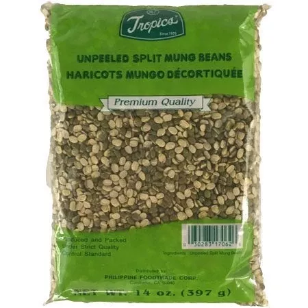 Tropics - Unpeeled Split Mung Beans - 14 OZ