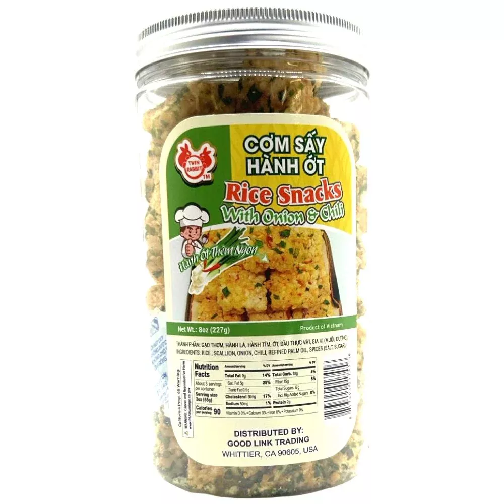 Twin Rabbit - Rice Snacks with Onion & Chili - 8 OZ
