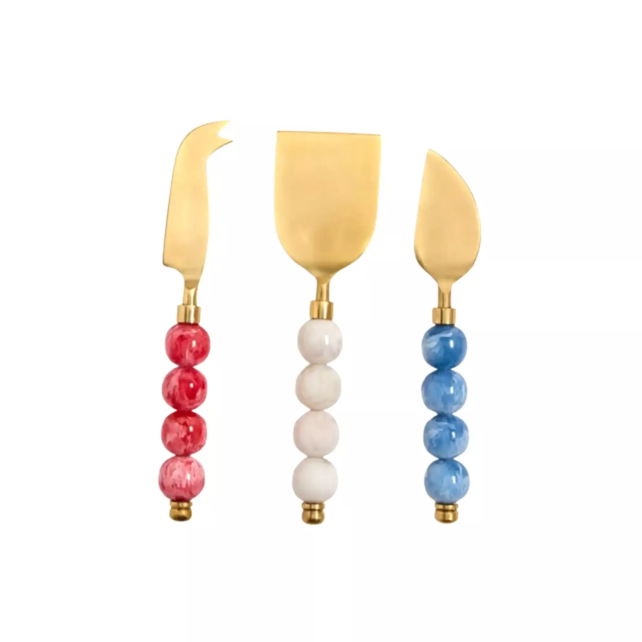 TWOS CHEESE KNIVES SET RED WHITE&BLUE