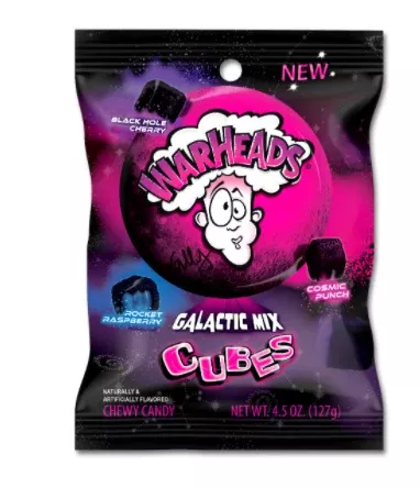 Warheads Galactic Cubes Peg Bag 4.5oz X 12 Units