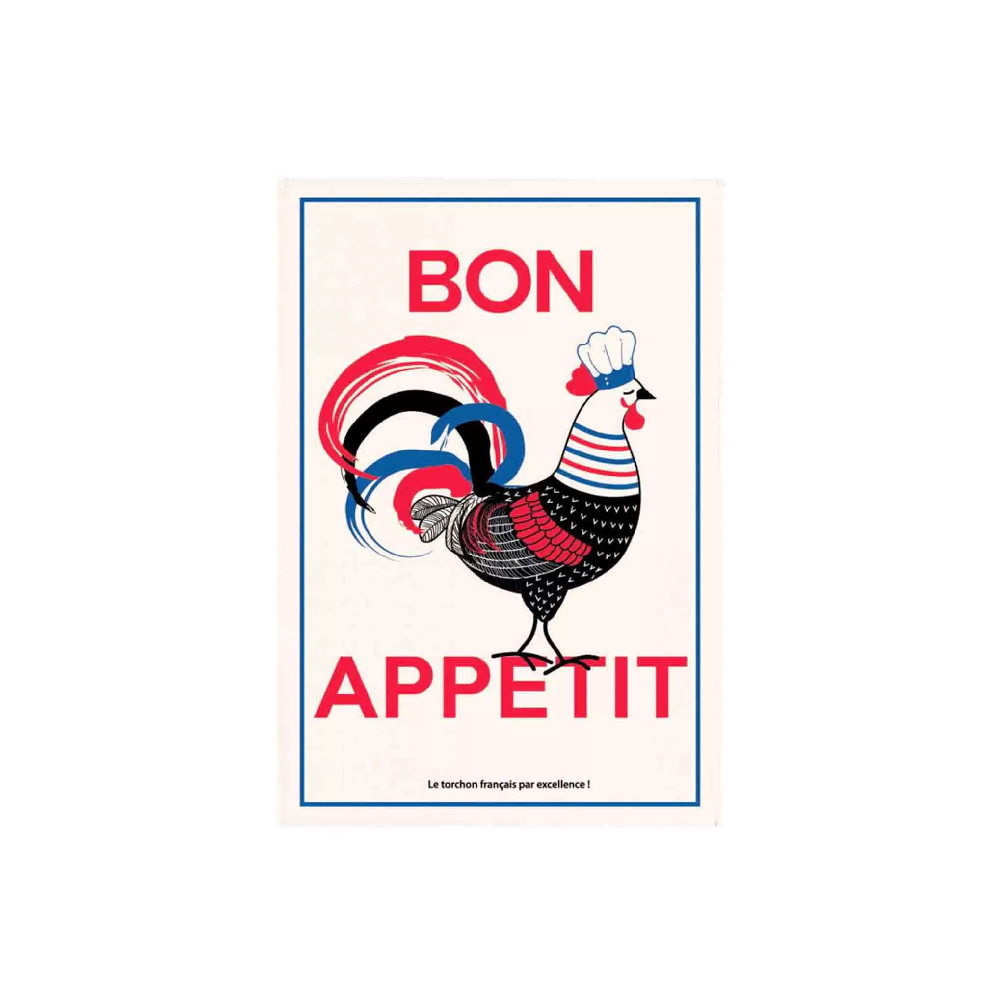 WINKLER BON APPETIT ROOSTER TEA TOWEL - ECRU