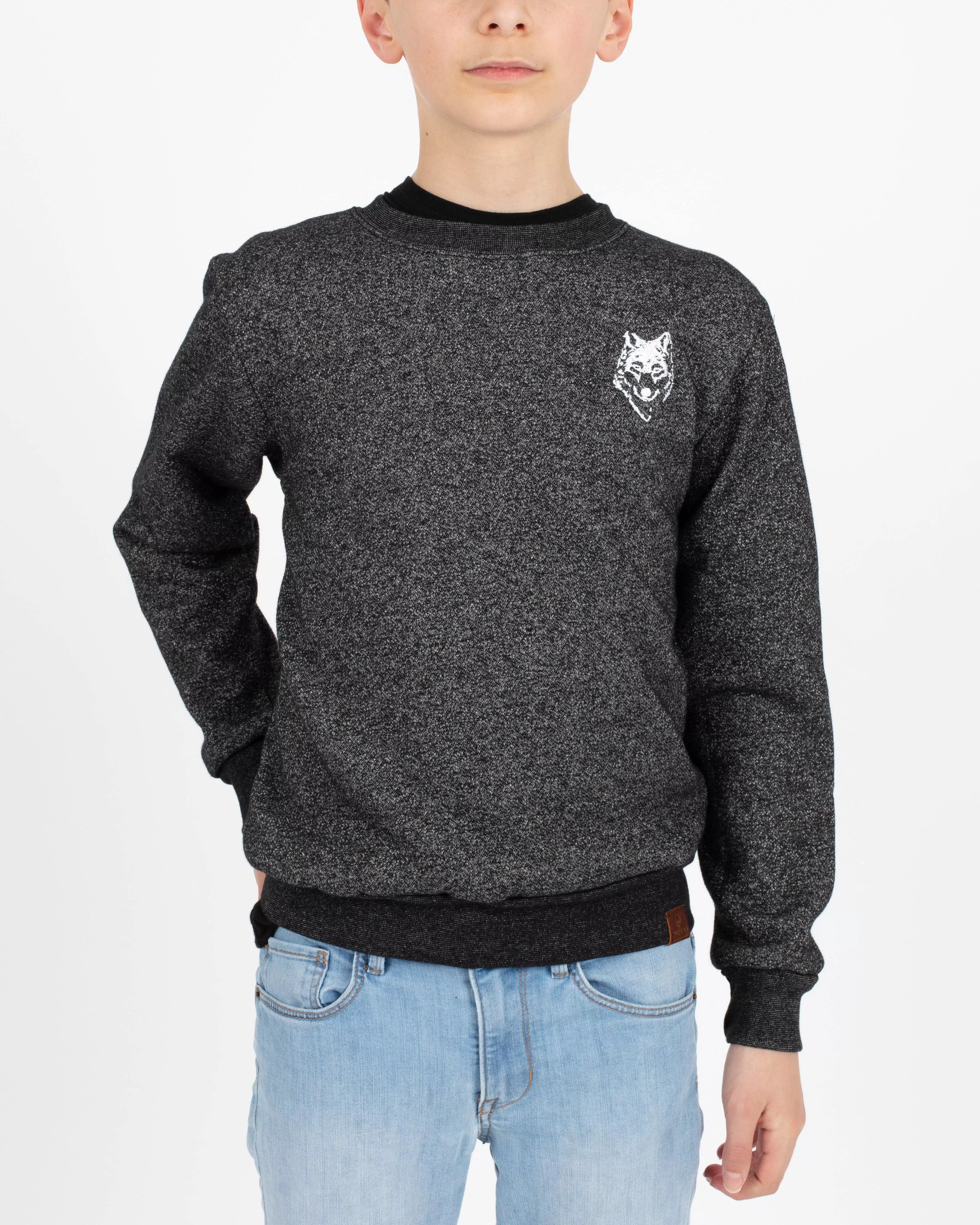 Wolfe Cubs Marled Black Crewneck
