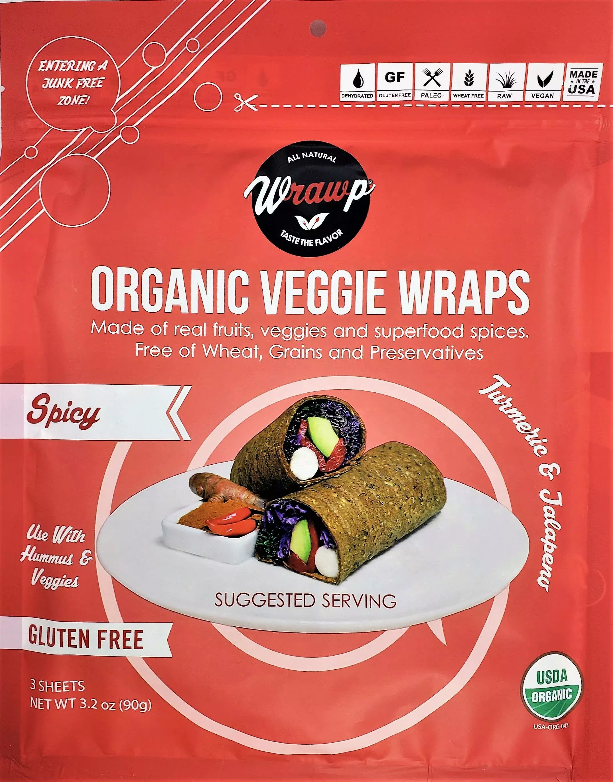 WrawP Foods - Mini Veggie Wraps: Spicy