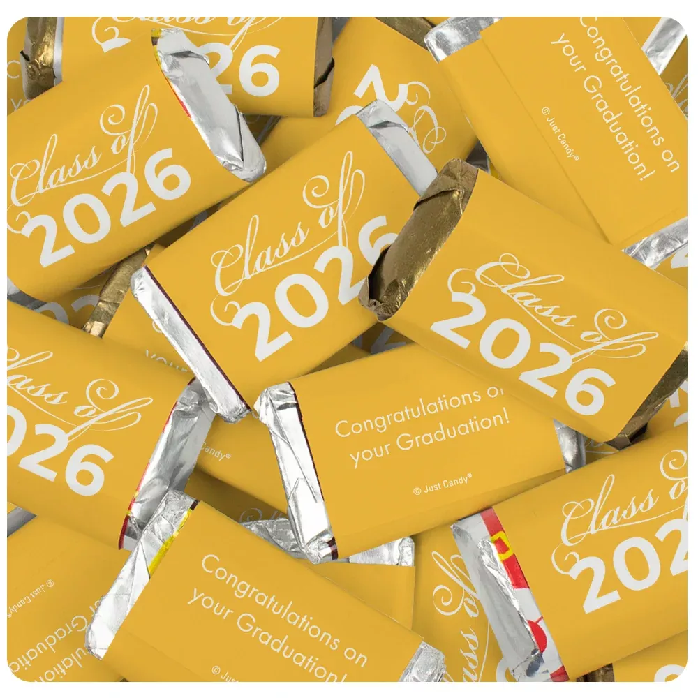Yellow Graduation Candy - Class Of Wrapped Hershey's Miniatures