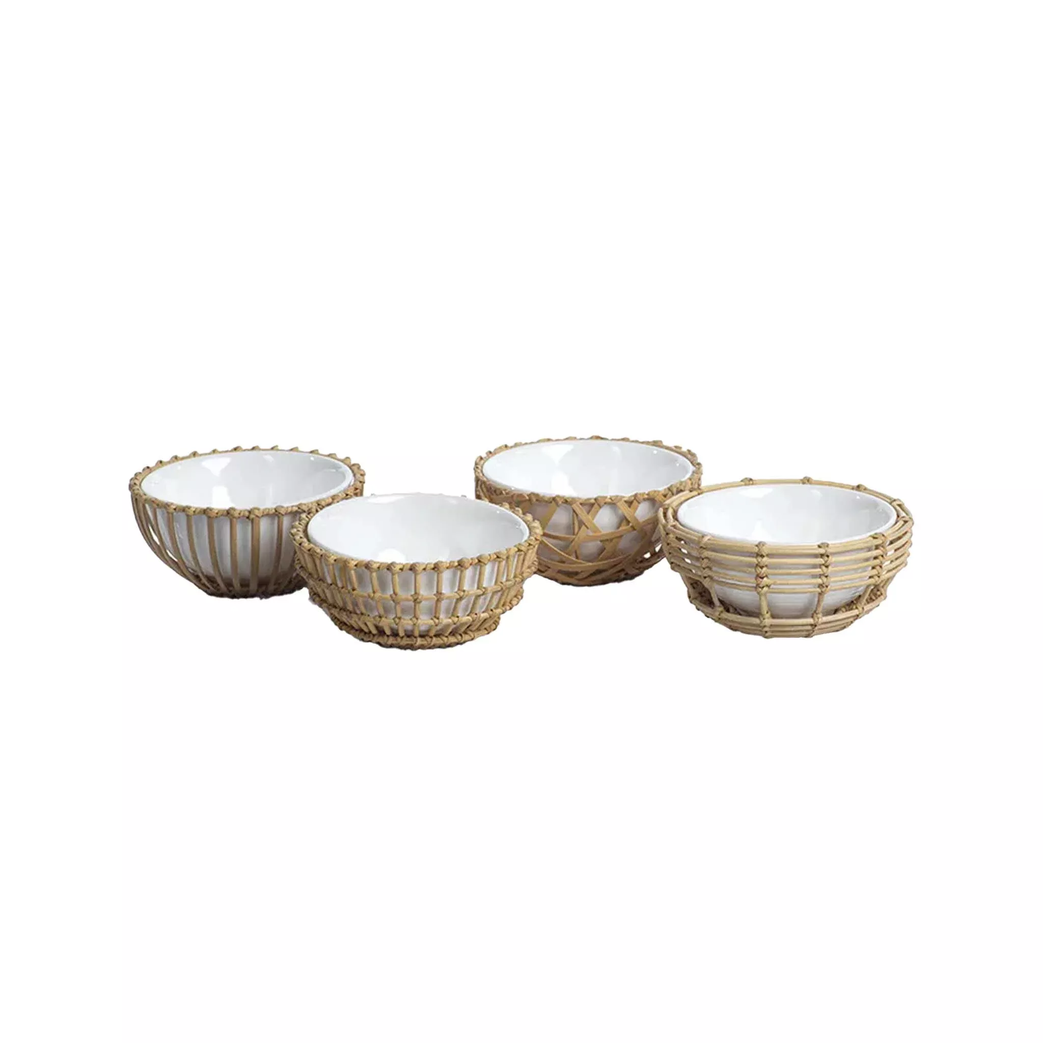 ZODAX WICKER & BAMBOO CONDIMENT BOWL ASSORTED